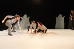 Szenenfoto aus "DER WEISSE WOLF" Arthur Schopa, Henning Jung und Andrea Lucas
